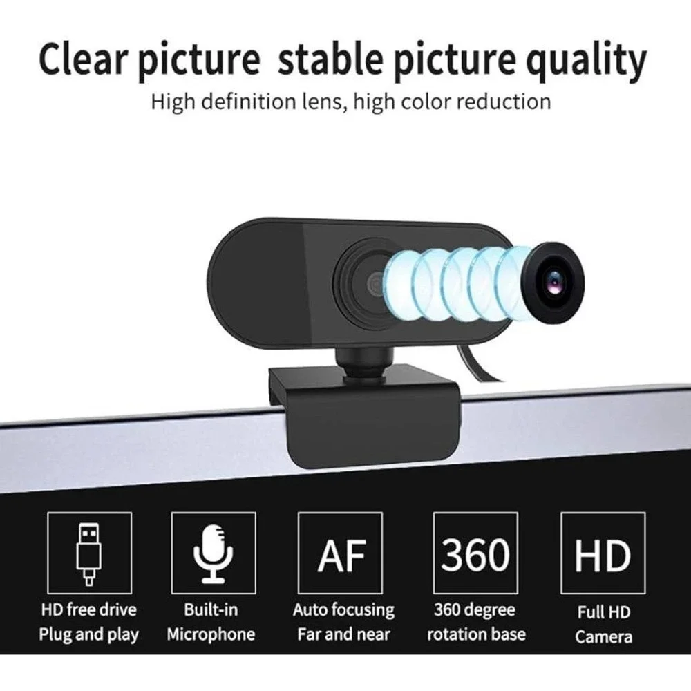 1080P Full HD Webcam designed for computers and laptops.